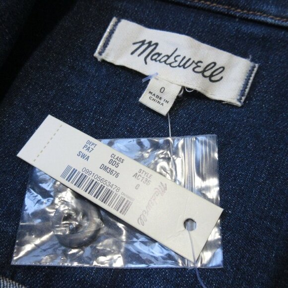 NWT Madewell Denim Slim Coverall Jumpsuit in Stanwick Wash Jean Button 0 - Picture 5 of 7